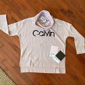 CK Step Hem Cowl Neck Athleisure Sweater